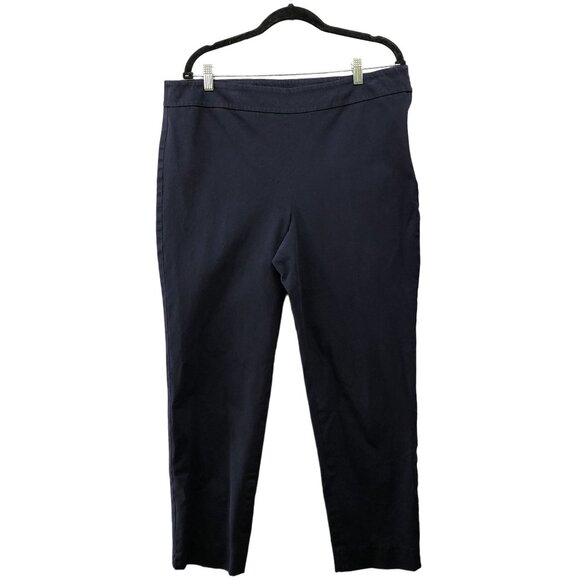 Talbots Pants - Talbots Chatham Ankle Pants Womens Size 16 Navy Blue Flat Front Slim Skinny